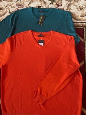 Two Men's  Crewneck Sweater by John Bartlett- Lightweight Knit
